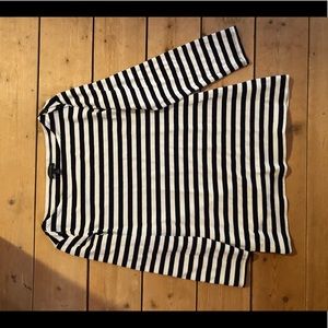 Talbots boat neck navy/white stripe 3/4 sleeve top S